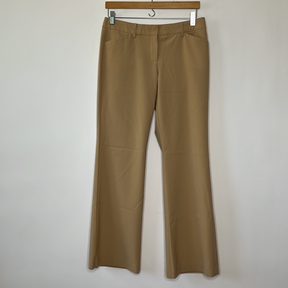 Express Tan Editor Midrise Bootcut Dress Pants Size 6